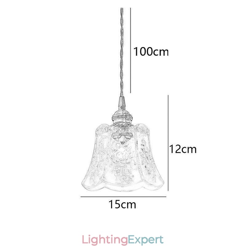 Flower Pendant Lamp Minimalist Decorative Glass Light Fixture