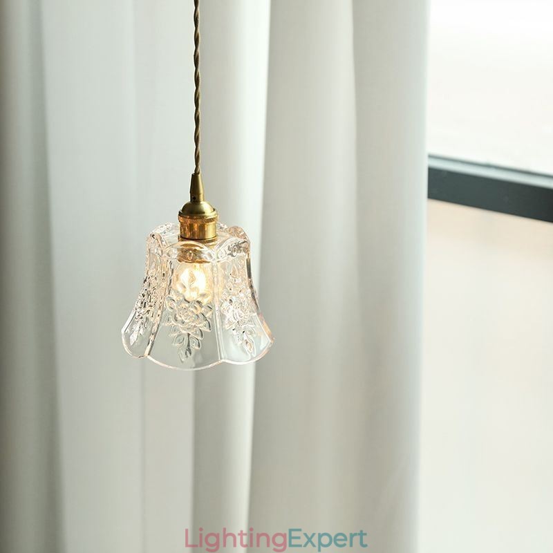 Flower Pendant Lamp Minimalist Decorative Glass Light Fixture