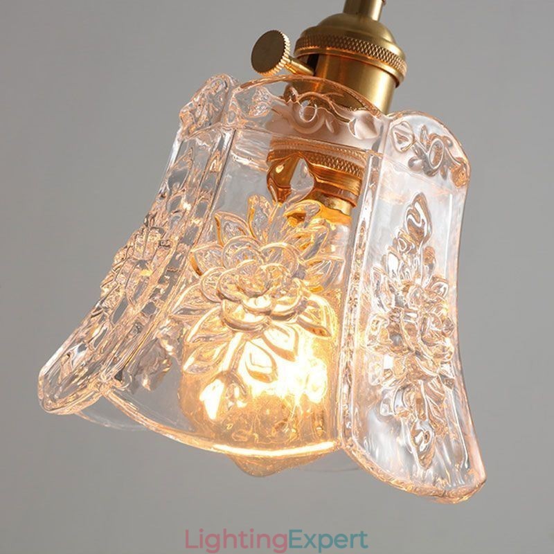 Flower Pendant Lamp Minimalist Decorative Glass Light Fixture