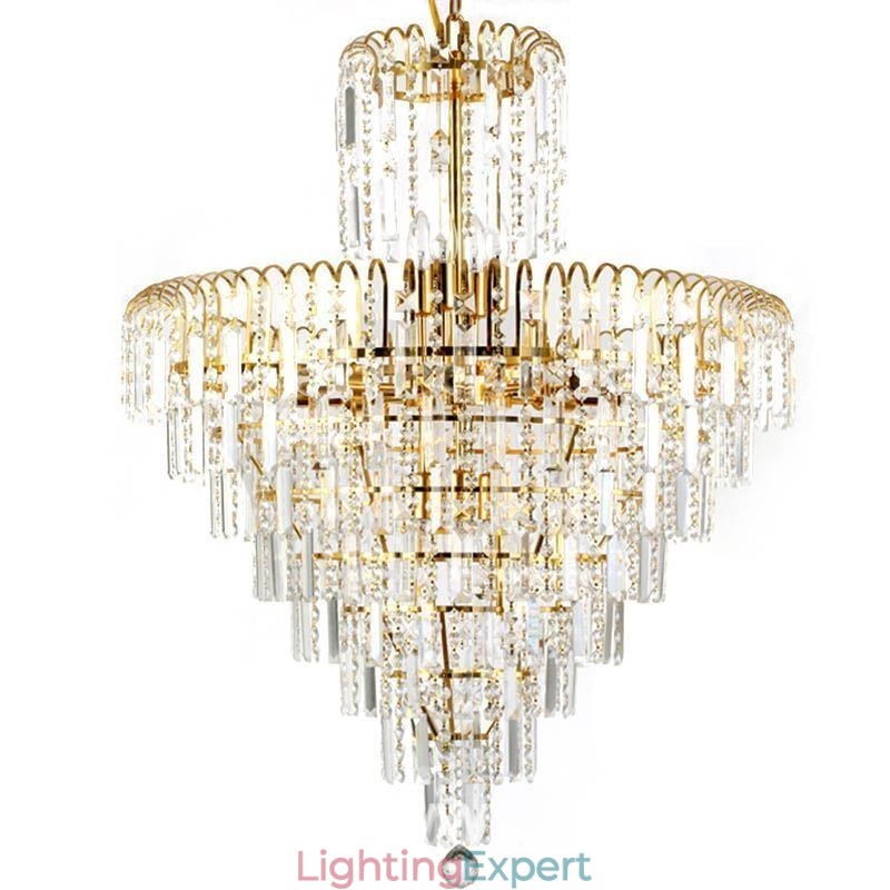 Modern Elegant Crystal Pendant Light Conical Chandelier