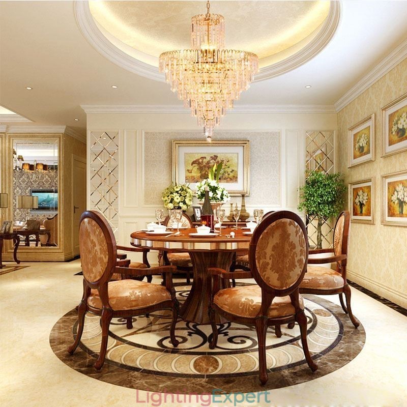 Modern Elegant Crystal Pendant Light Conical Chandelier