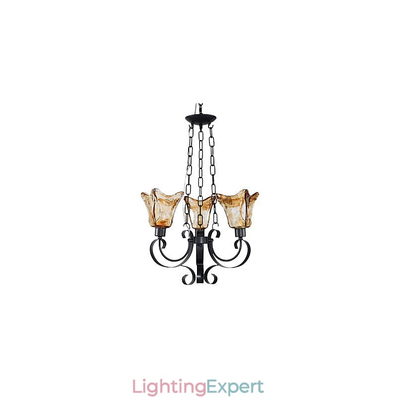 Traditional Classic Painting Metal Chandelier