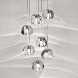 Modern Crystal Cluster Pendant Light Unique Crystal Lamp Shade Duplex Stair
