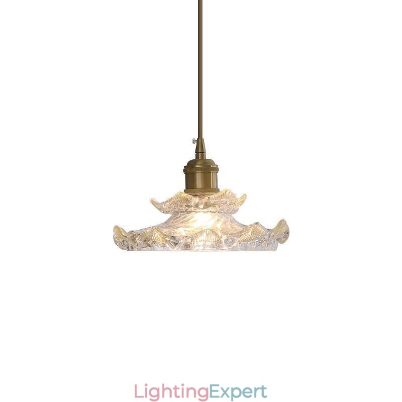 Japanese Style Glass Pendant Light Lotus Glass Pendant Lamp