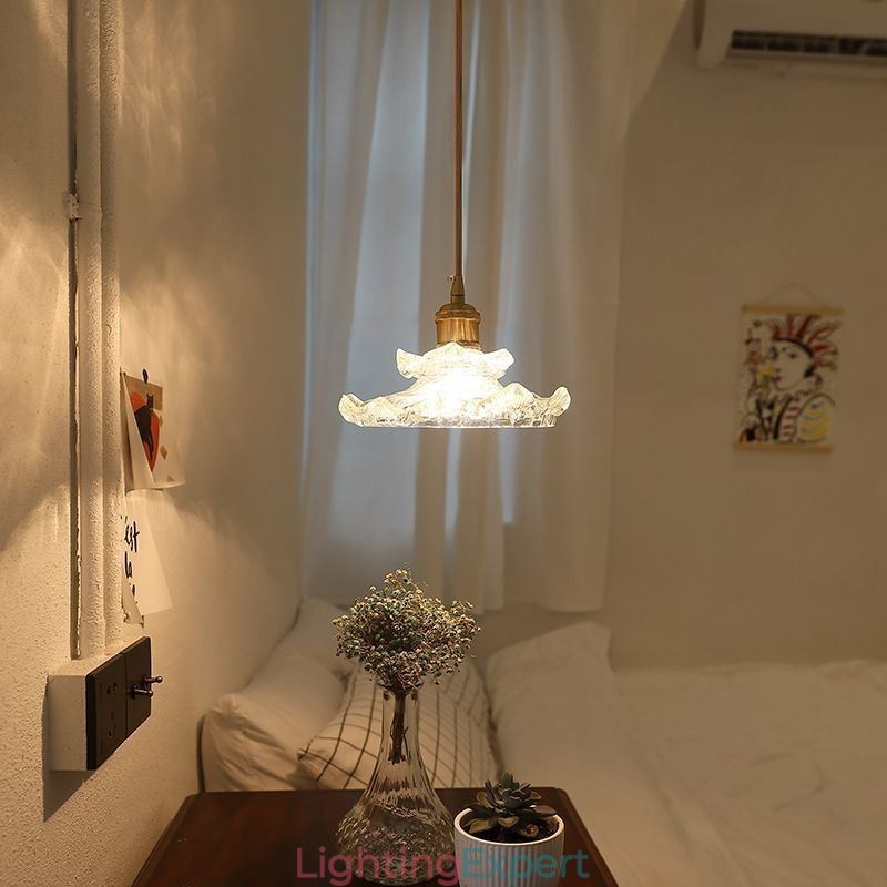 Japanese Style Glass Pendant Light Lotus Glass Pendant Lamp