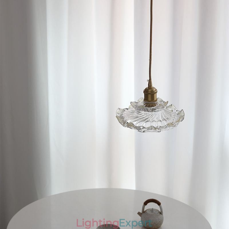 Japanese Style Glass Pendant Light Lotus Glass Pendant Lamp