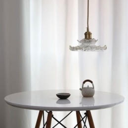Japanese Style Glass Pendant Light Lotus Glass Pendant Lamp