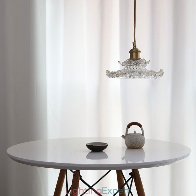 Japanese Style Glass Pendant Light Lotus Glass Pendant Lamp