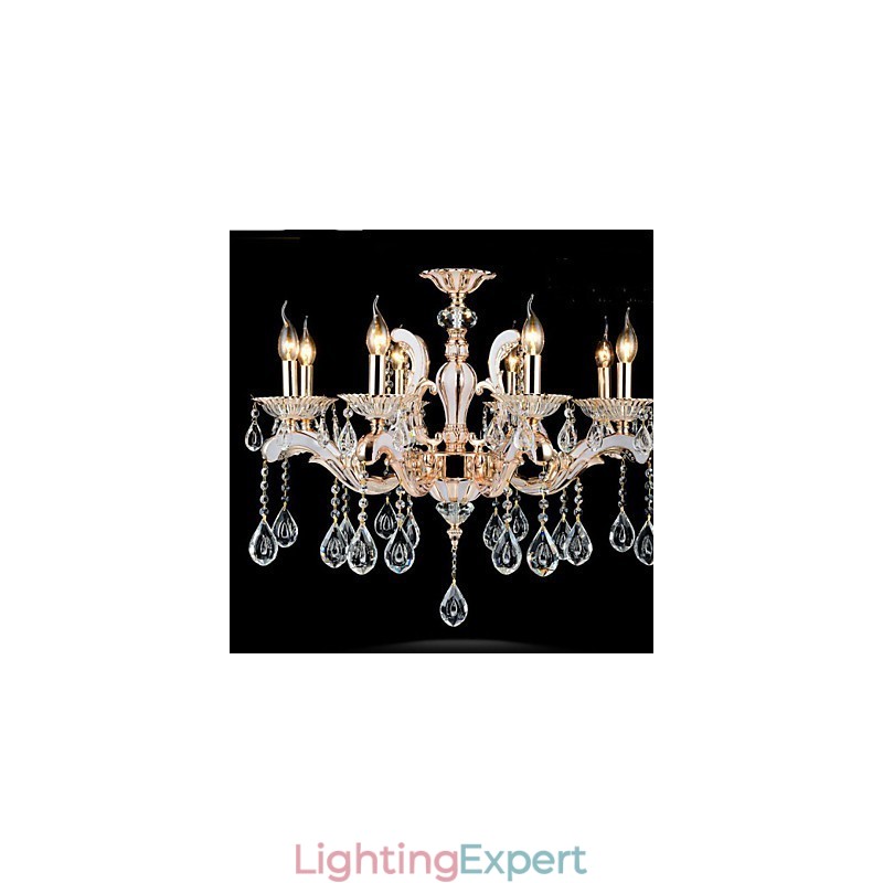 European Style luxury Candle Crystal Pendant Zinc Alloy lamps
