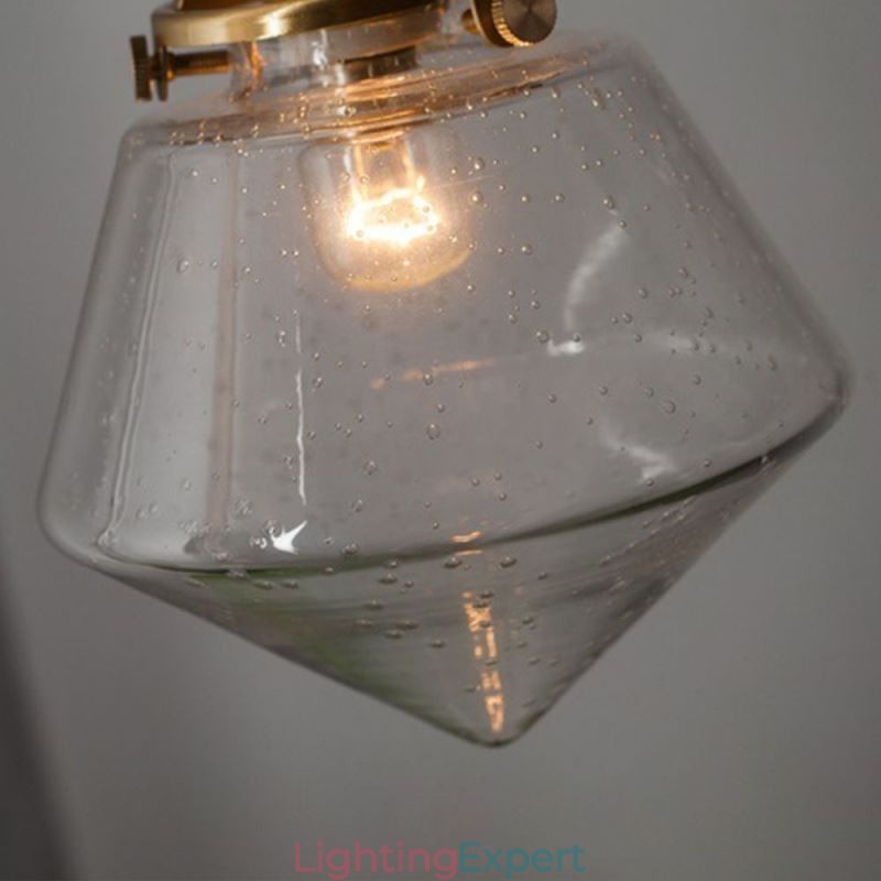 1 Light Diamond Glass Pendant Light Bubble Glass Light Fixture