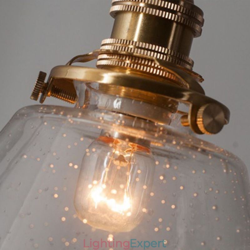 1 Light Diamond Glass Pendant Light Bubble Glass Light Fixture