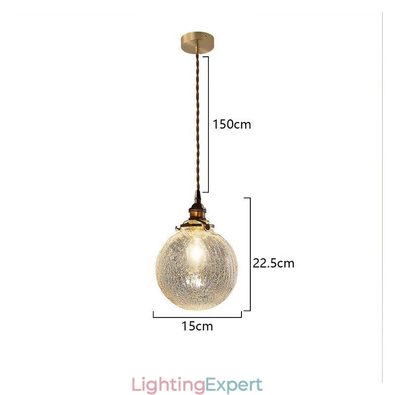 Glass Pendant Light Modern Crackle Ceiling Light Fixture