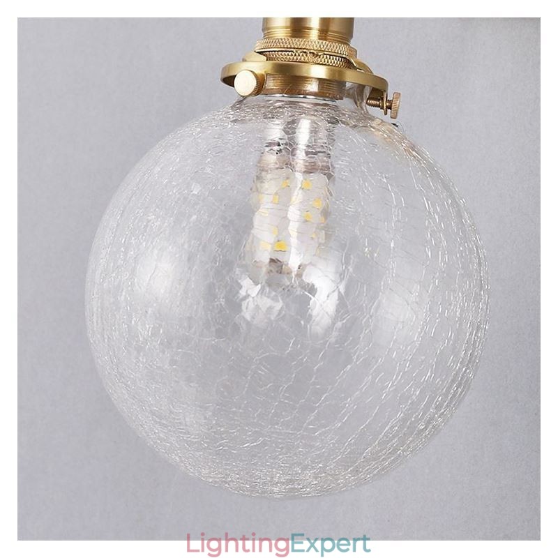 Glass Pendant Light Modern Crackle Ceiling Light Fixture
