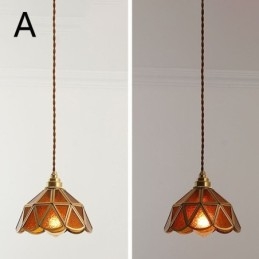 Retro Glass Pendant Light Japanese Style Glass Ceiling Light