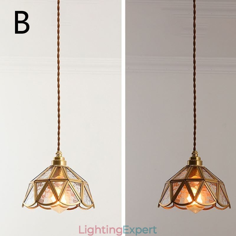 Retro Glass Pendant Light Japanese Style Glass Ceiling Light