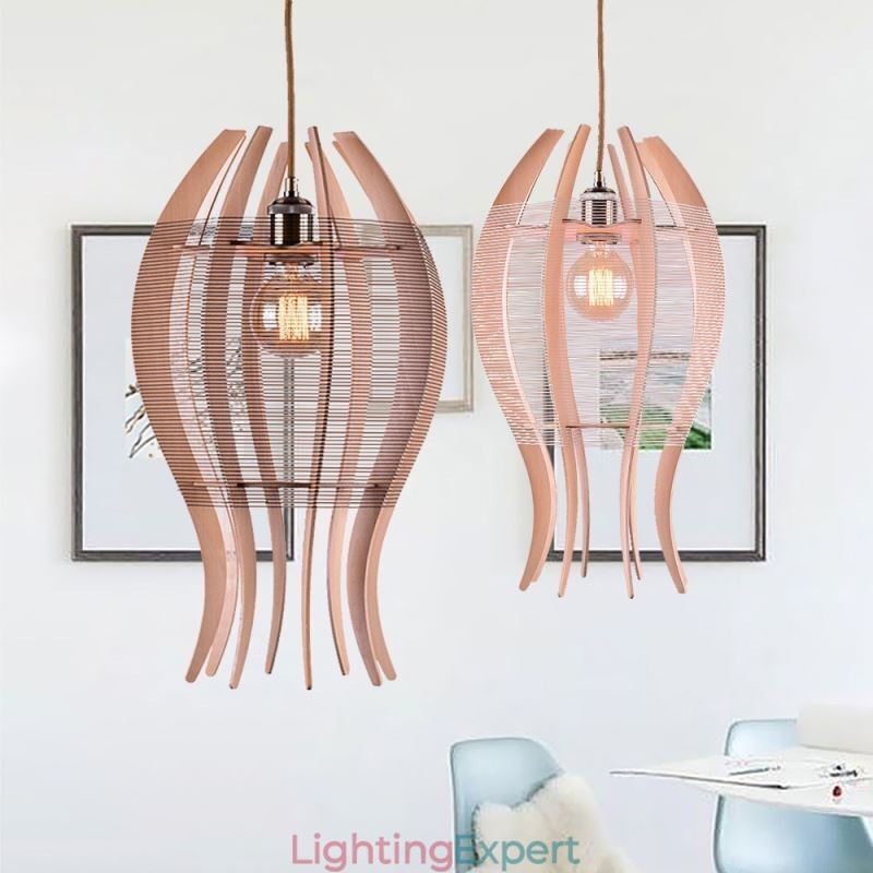 DIY Nordic Wood Fish Pendant Light