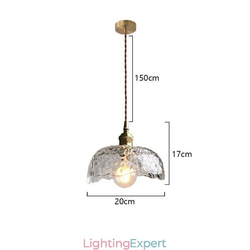Irregular Brass Glass Pendant Light Hammer Glass Ceiling Light