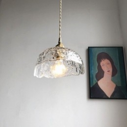 Irregular Brass Glass Pendant Light Hammer Glass Ceiling Light