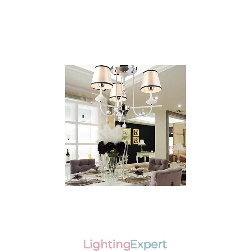 Modern Contemporary Crystal Chrome Metal Chandelier