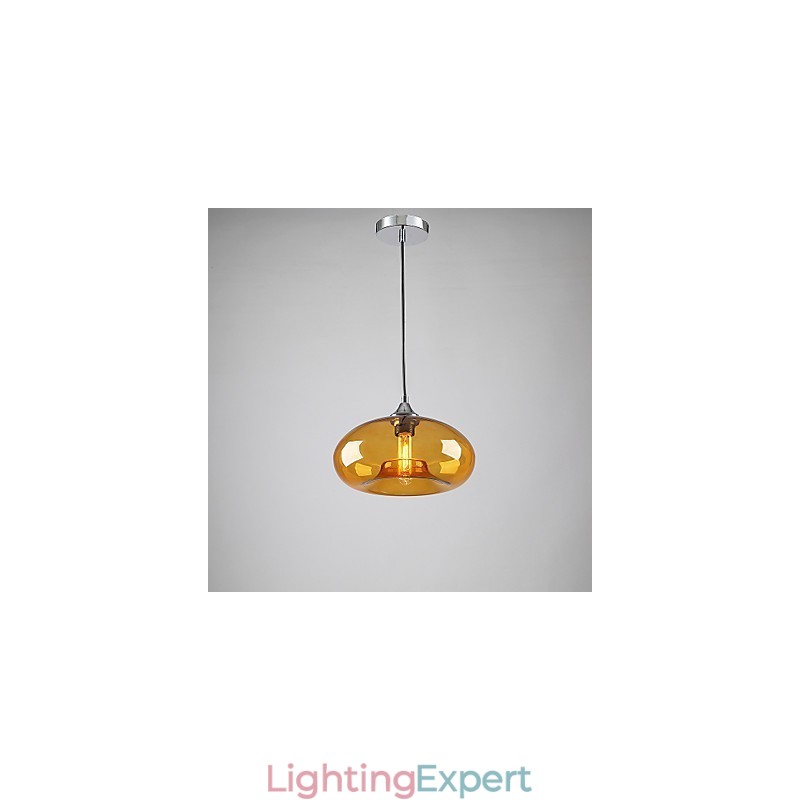 Modern Characteristic 1 Light Pendant With Transparent Glass Shade