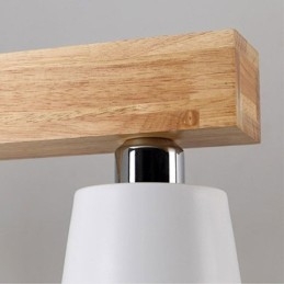 Nordic Wood Chandelier Unique Straight Pendant Light Cafe