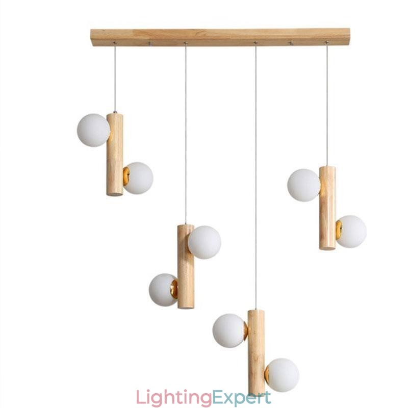 Wood Pendant Light Magic Bean Cluster Ceiling Light Island