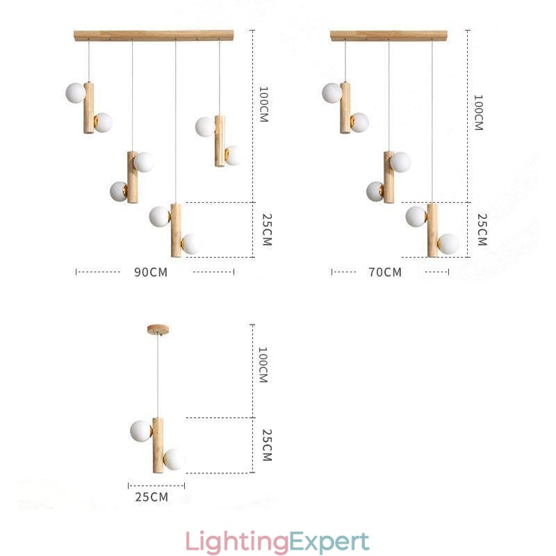 Wood Pendant Light Magic Bean Cluster Ceiling Light Island