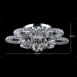 Modern Contemporary Crystal Chrome Metal Flush Mount