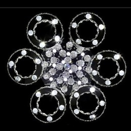 Modern Contemporary Crystal Chrome Metal Flush Mount