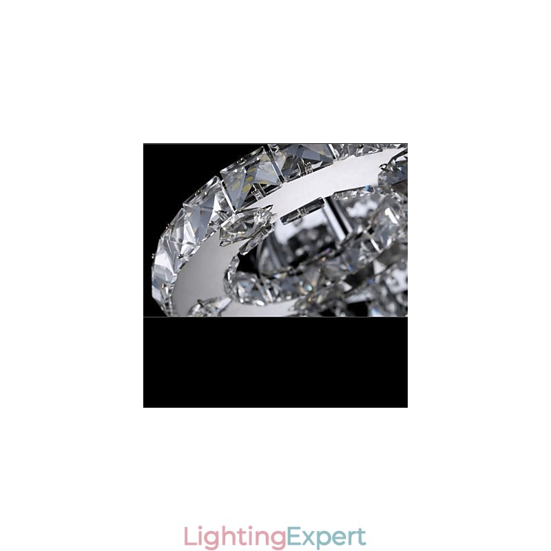 Modern Contemporary Crystal Chrome Metal Flush Mount