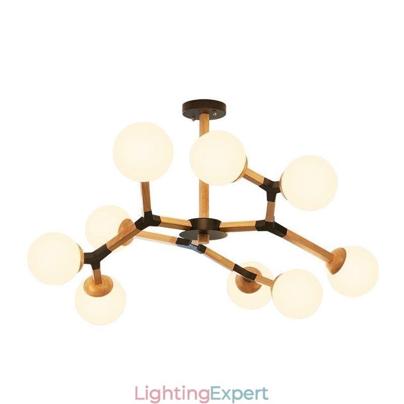 Nordic Magic Bean Pendant Light Creative Wooden Light Fitting