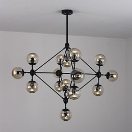 Chandelier 15 Lights Glass Ball Lights Retro Outdoors Garage Metal