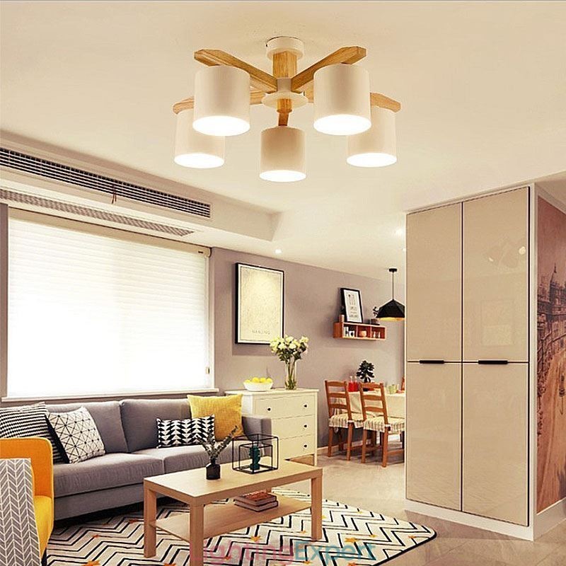 Nordic Log Pendant Light Macaron Light Fitting