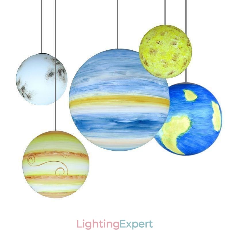 Nordic Planet Design Pendant Lamp Unique Solar System Planets Chandelier