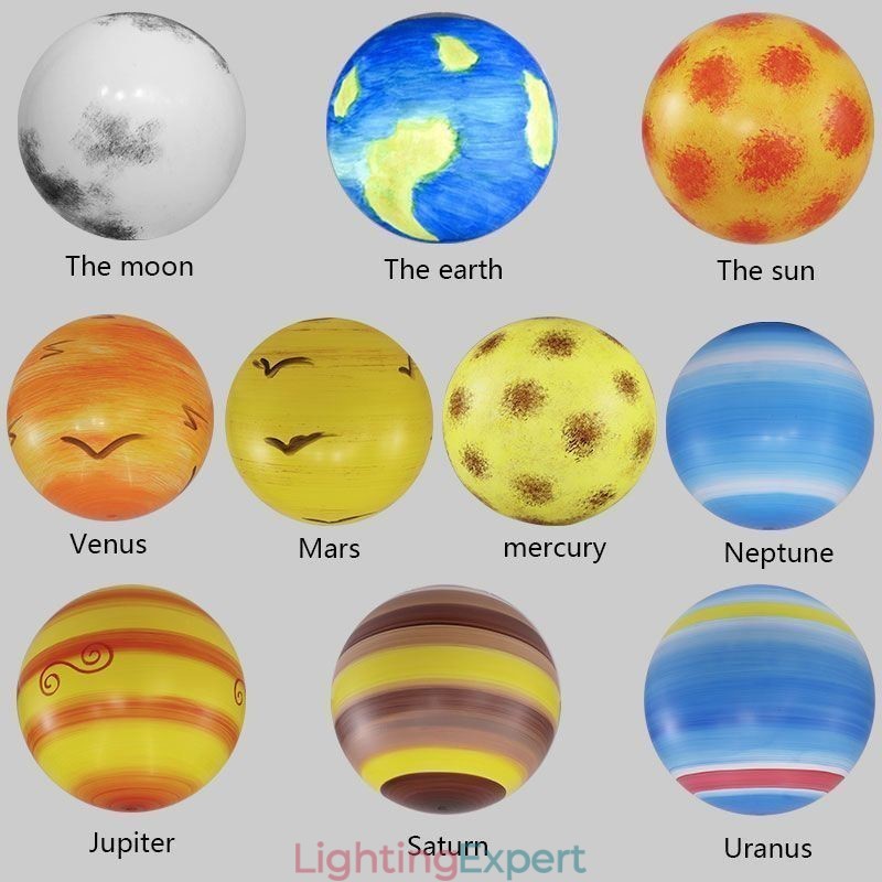 Nordic Planet Design Pendant Lamp Unique Solar System Planets Chandelier