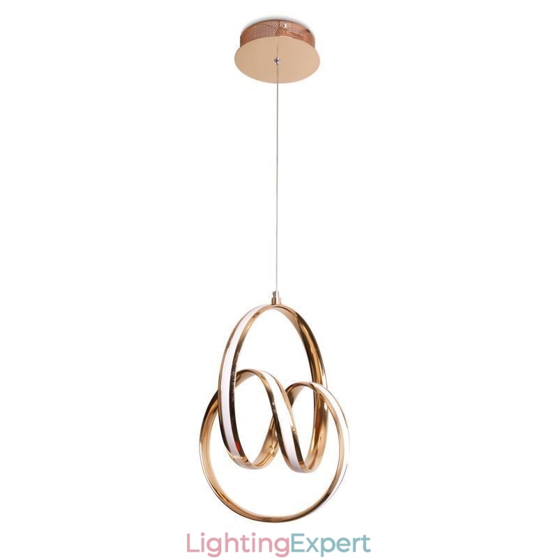 Modern Minimalist Pendant Lamp Unique Circular Twist Light Fixture Island