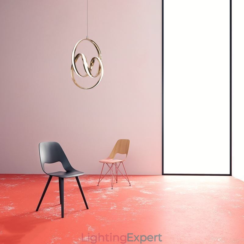 Modern Minimalist Pendant Lamp Unique Circular Twist Light Fixture Island