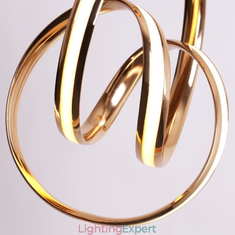 Modern Minimalist Pendant Lamp Unique Circular Twist Light Fixture Island