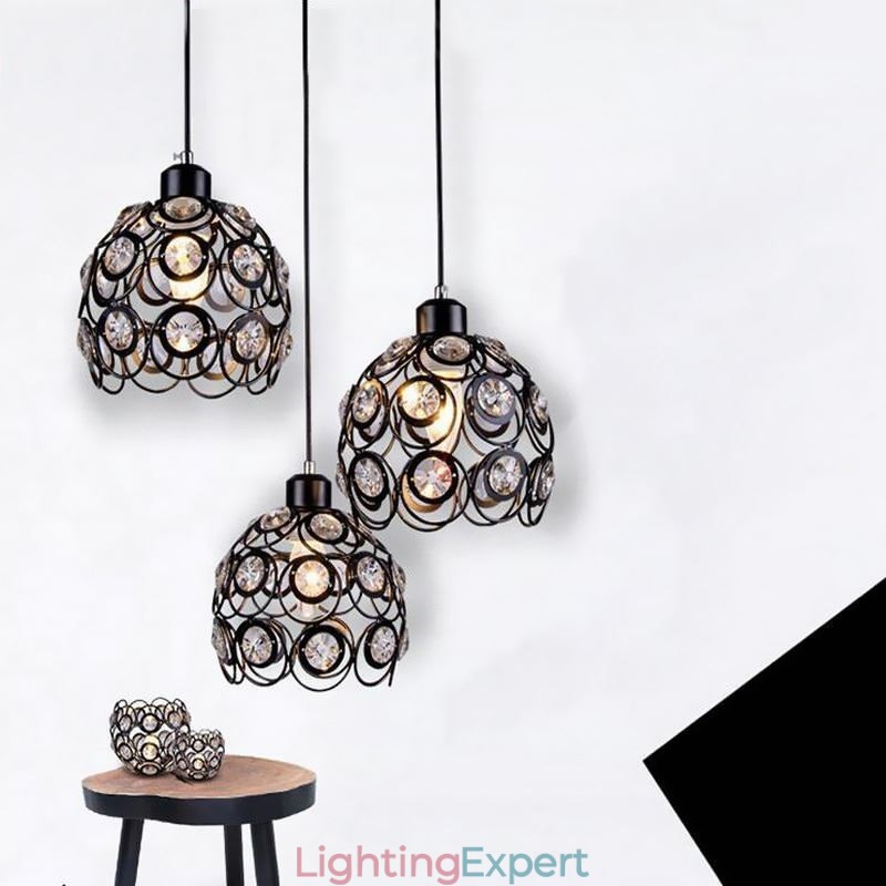 Hollow Crystal Iron Pendant Lamp Island Ideas