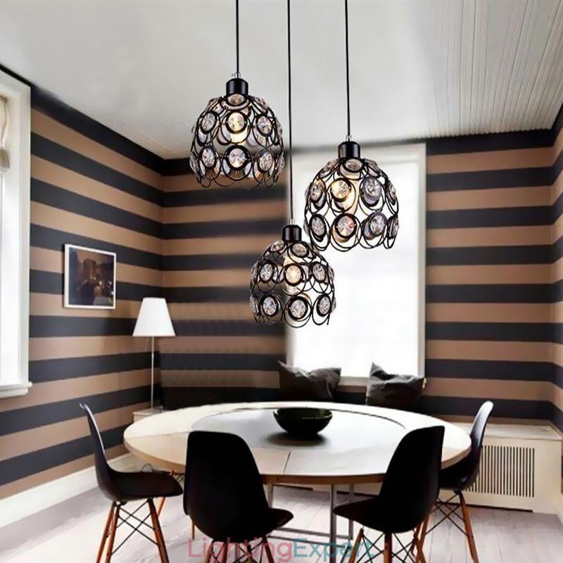 Hollow Crystal Iron Pendant Lamp Island Ideas