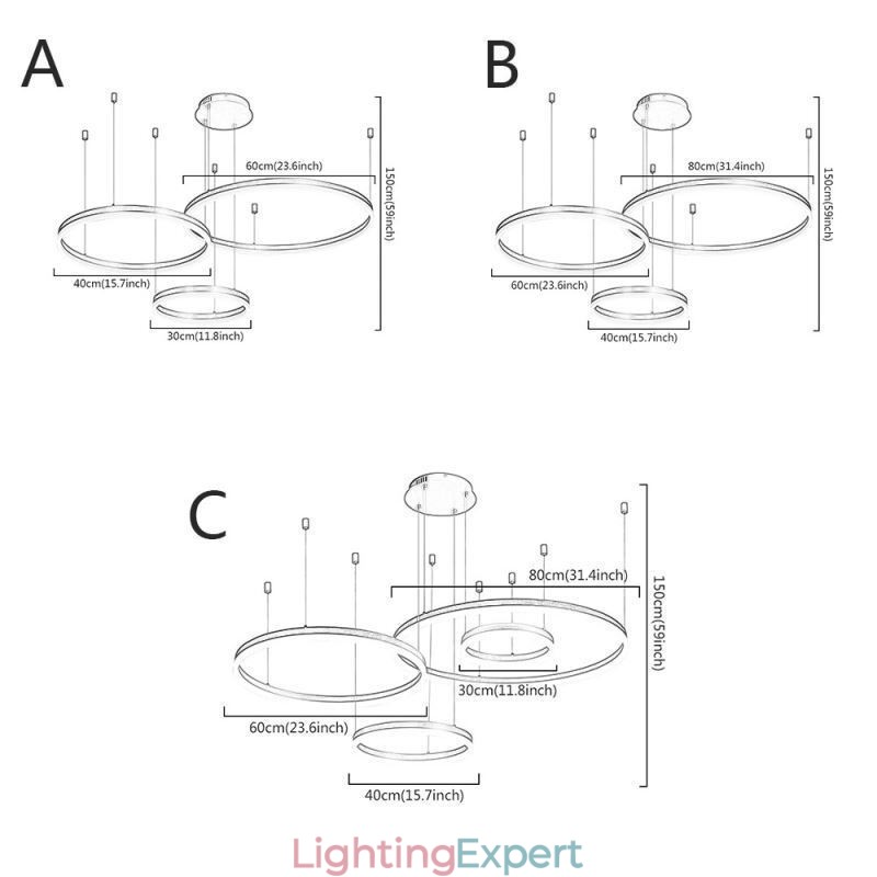 Postmodern Pendant Light Acrylic Ring Shape Pendant Light