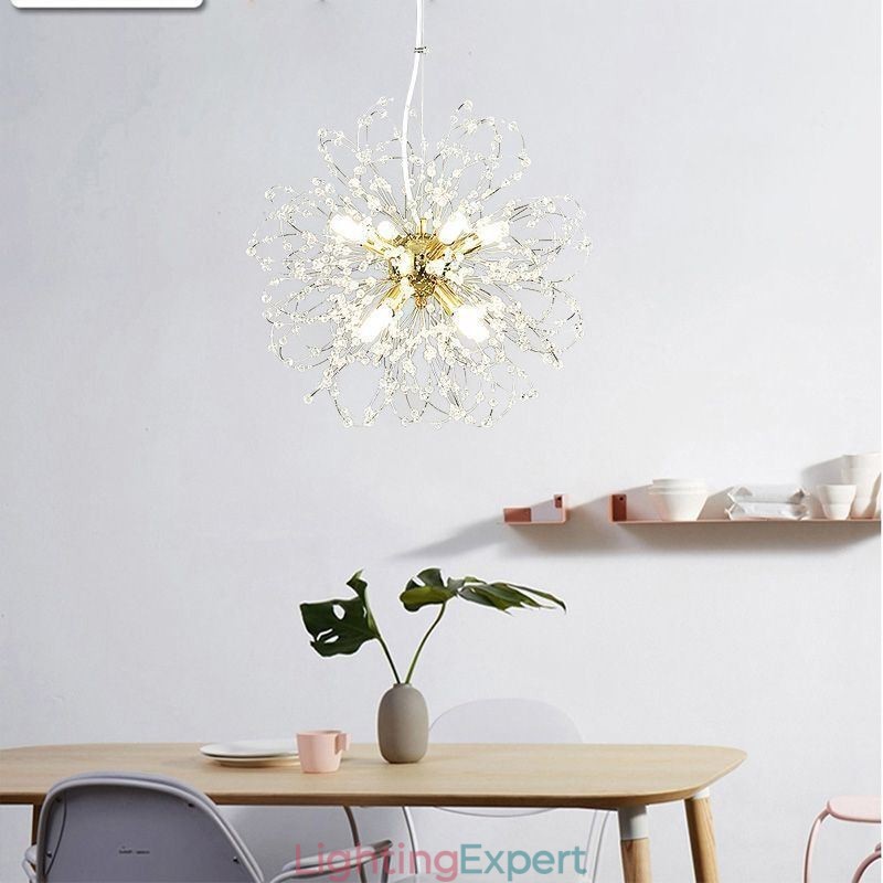 Dandelion Crystal Pendant Light Elegant Chandelier