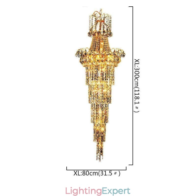 European Long Pendant Crystal Chandelier