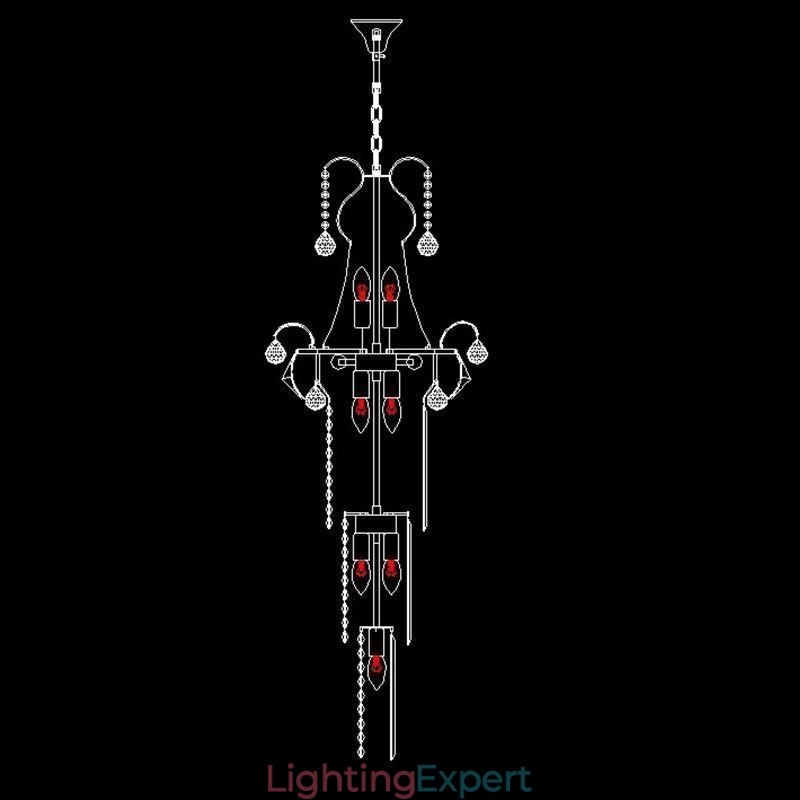 European Long Pendant Crystal Chandelier