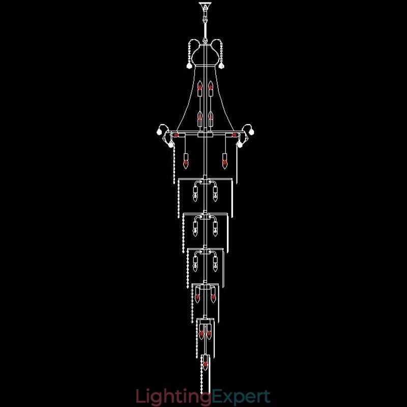 European Long Pendant Crystal Chandelier