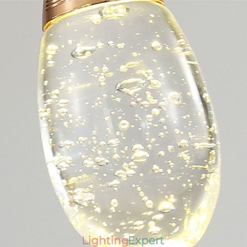 Seeded Glass Teardop Cluster Pendant Lighting
