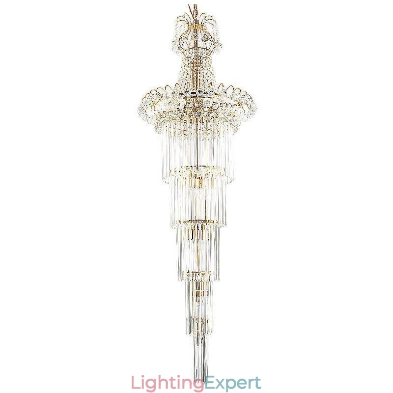 Elegant Long Pendant Crystal Chandelier
