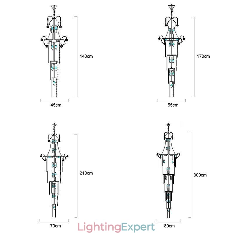 Elegant Long Pendant Crystal Chandelier