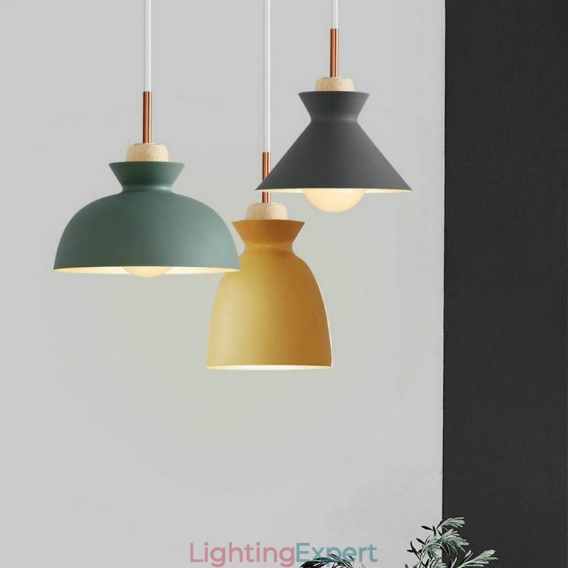Pendant Light Nordic Metal Dome Macaron Colors Lamp Light