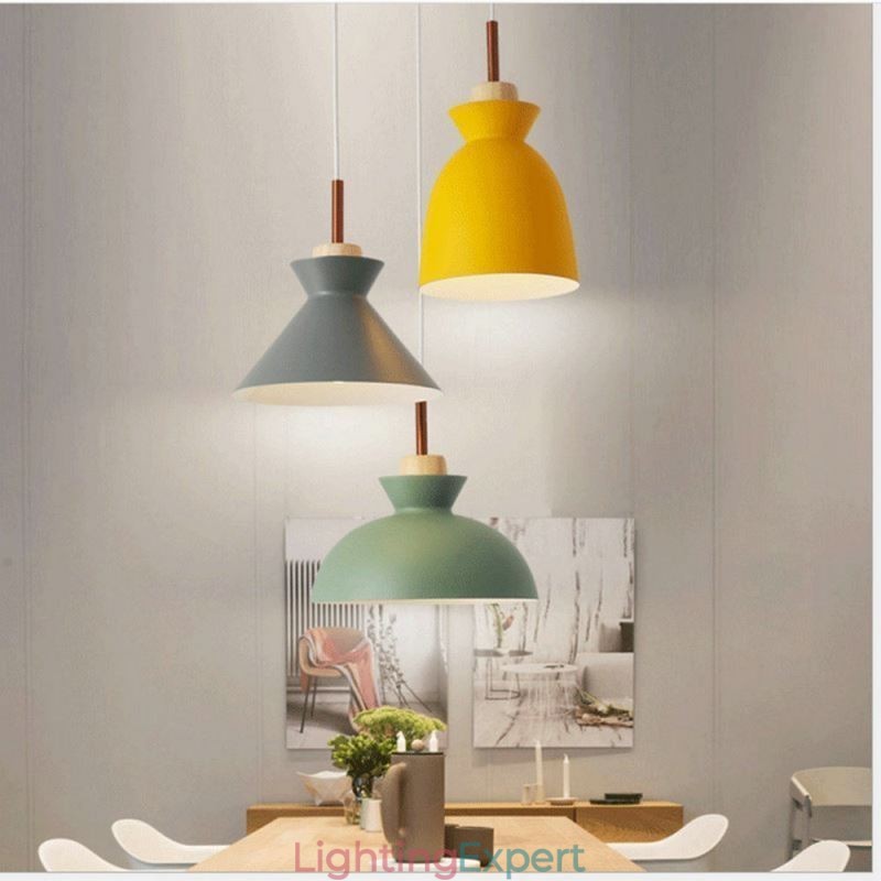 Pendant Light Nordic Metal Dome Macaron Colors Lamp Light